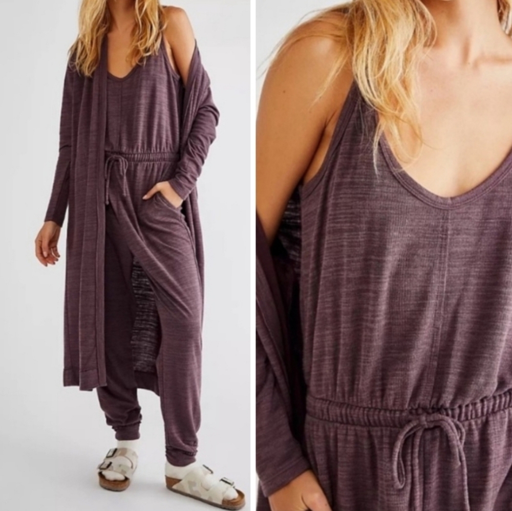 NEW Free People Beach Bicoastal Plum Color Sleeveless Jumpsuit NWOT
